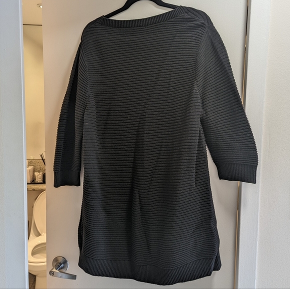 EUC COS Black Knit Elbow-Length Sleeve Dress - Sz L - Picture 3 of 5